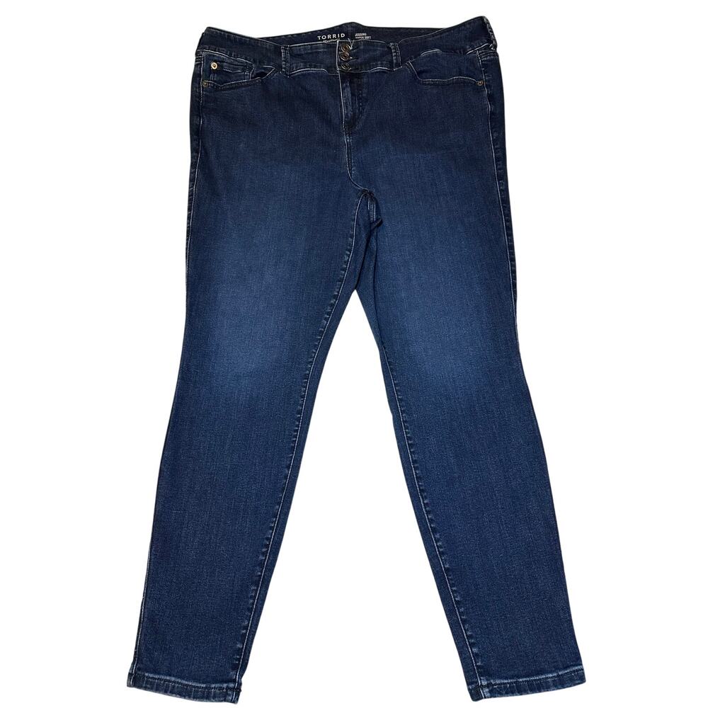 Torrid Feel the Fit Super Soft Womens Jeggings Plus Size 22R Blue Denim Stretch